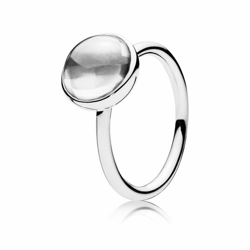 Pandora Poetic Droplet Stackable Ring - Sterling Silver/Cubic Zirconia - Canada | OG5848AC